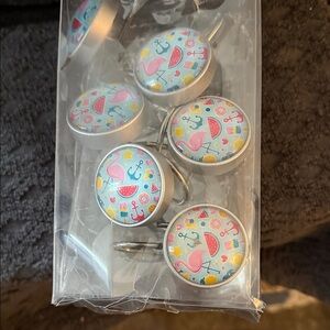 Colorful Shower Curtain Hooks 12 pk